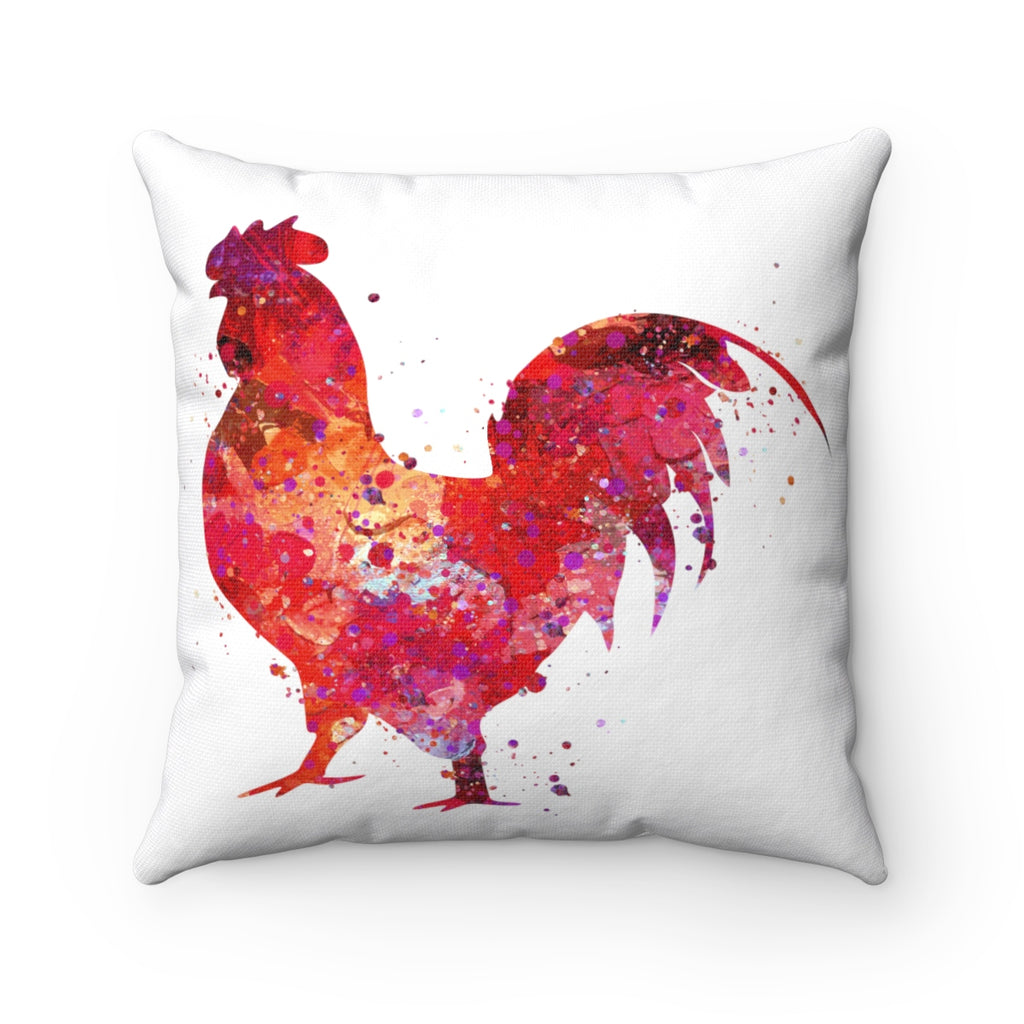 Colorful Rooster Square Pillow - Zuzi's