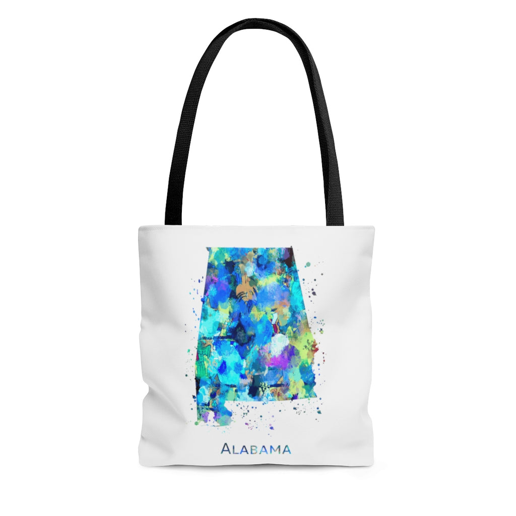 Watercolor Alabama Map Tote Bag - Zuzi's