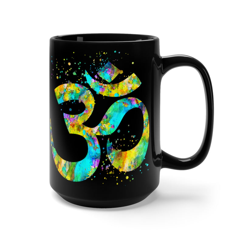 Om Symbol Black Mug 15oz - Zuzi's
