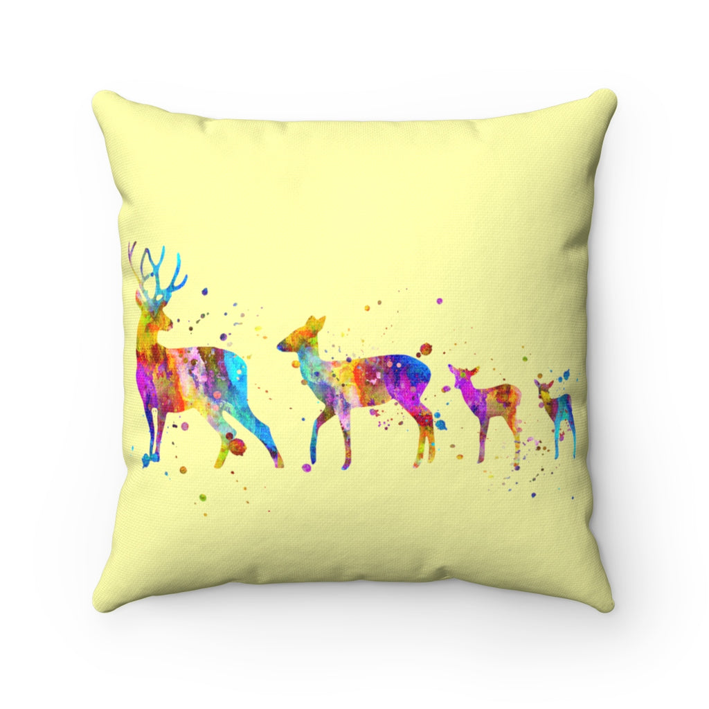 Watercolor Deers Square Pillow - Zuzi's