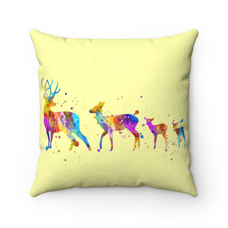 Watercolor Deers Square Pillow - Zuzi's