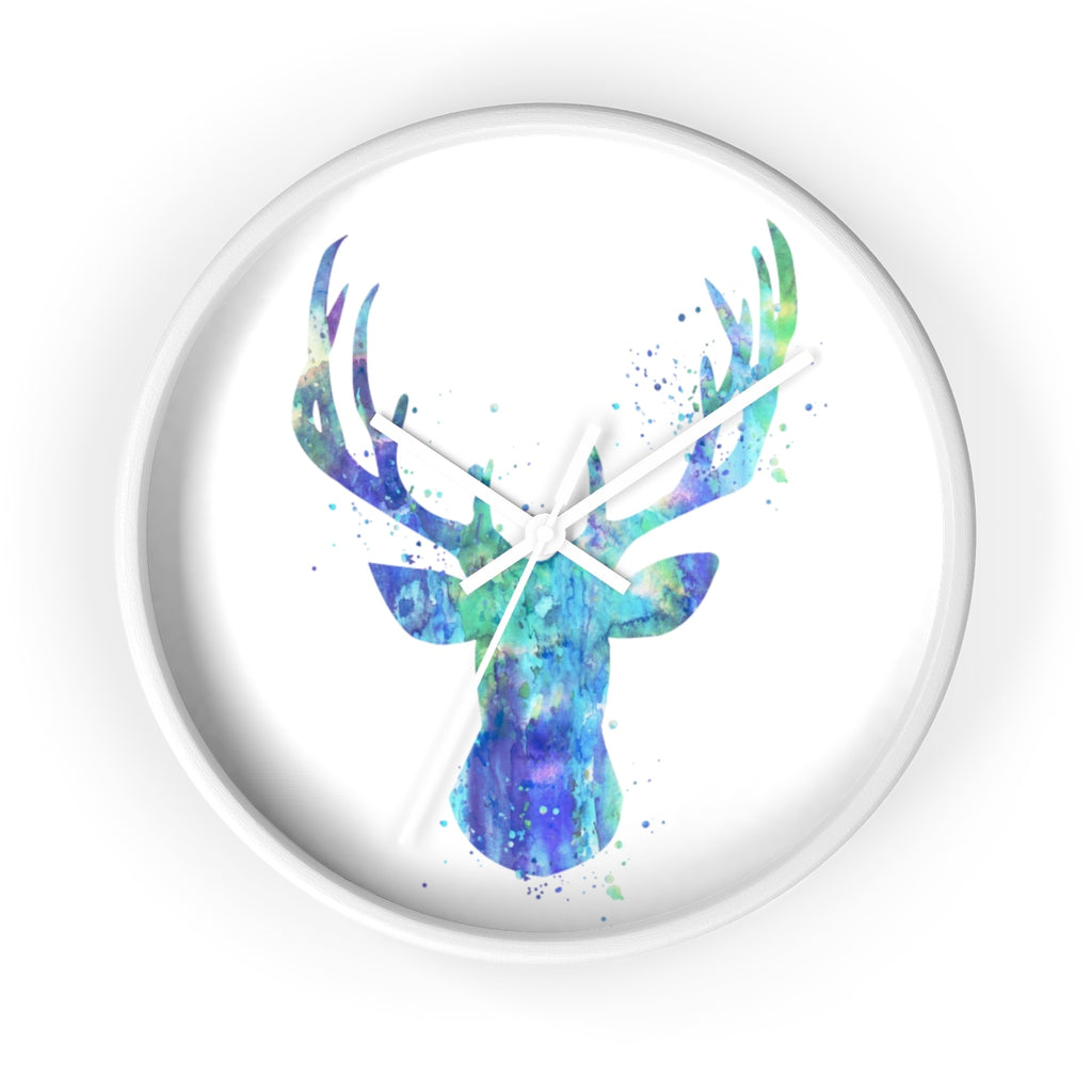 Watercolor Stag Head Wall Clock - Zuzi's