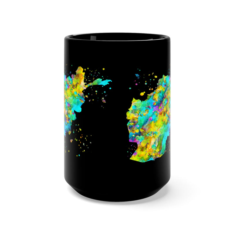 Afghanistan Map Black Mug 15oz - Zuzi's