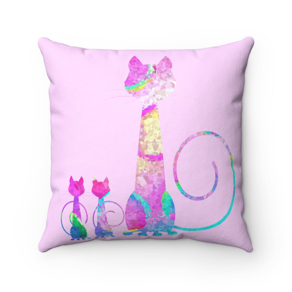 Abstract Cats Square Pillow - Zuzi's