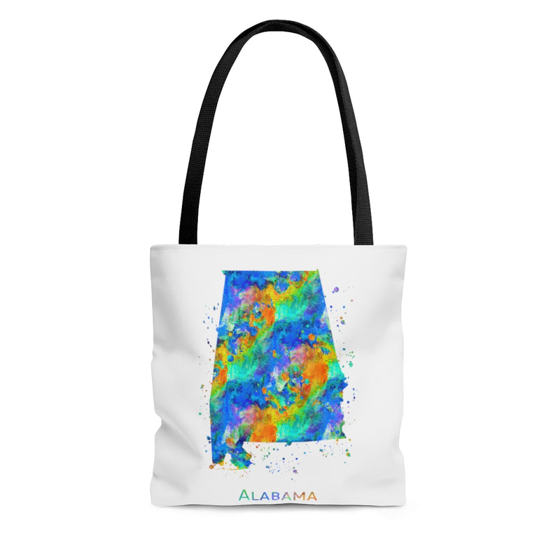 Watercolor Alabama Map Tote Bag - Zuzi's