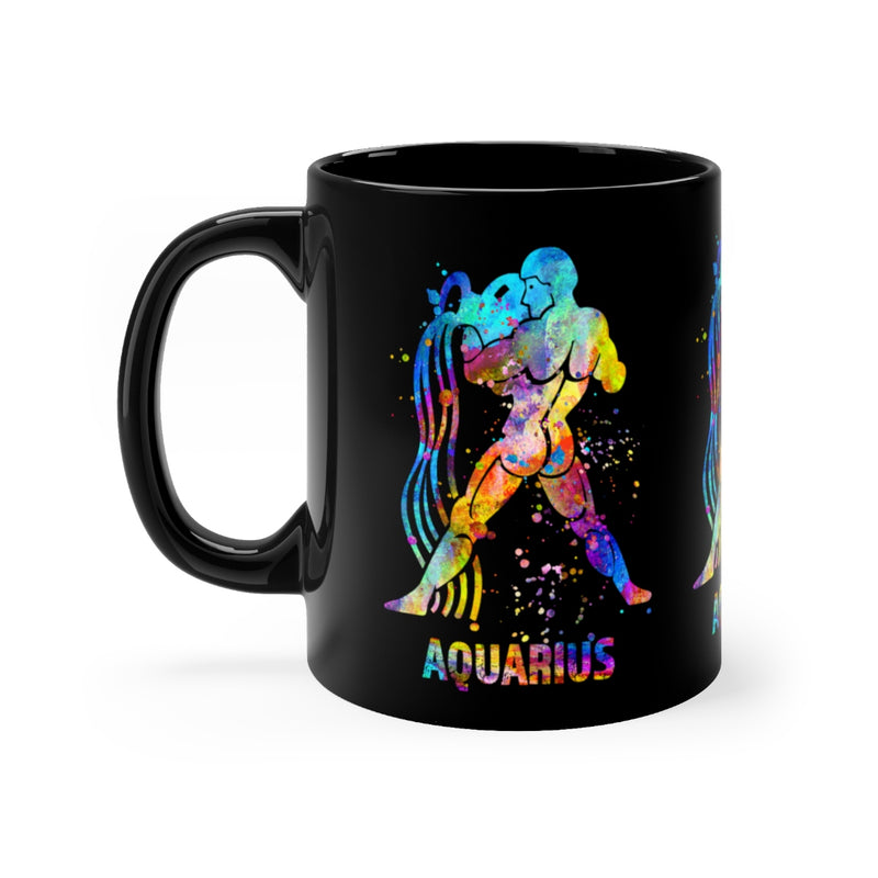 Aquarius Zodiac Sign Black Mug 11oz - Zuzi's