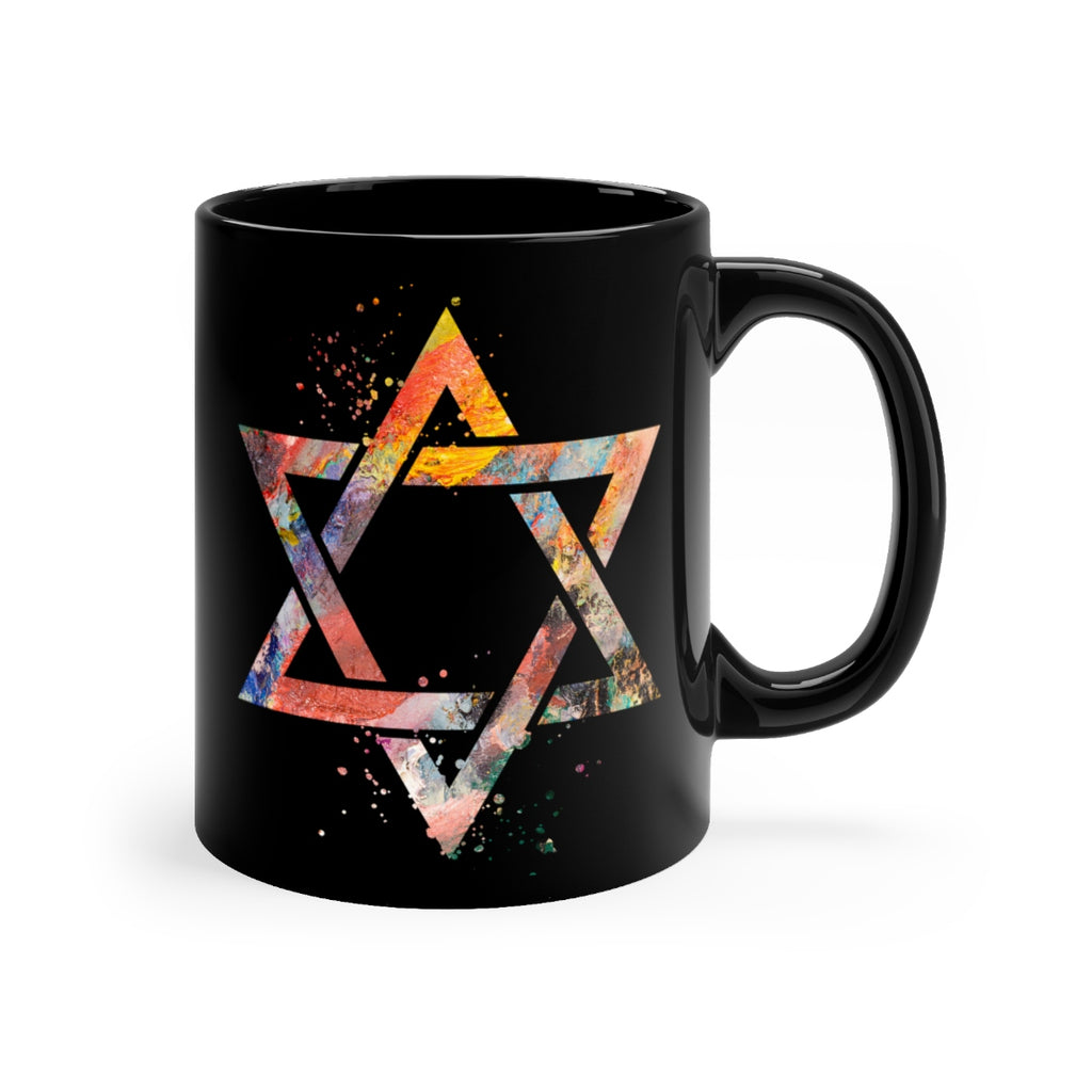 Star Of David Black Mug 11oz - Zuzi's