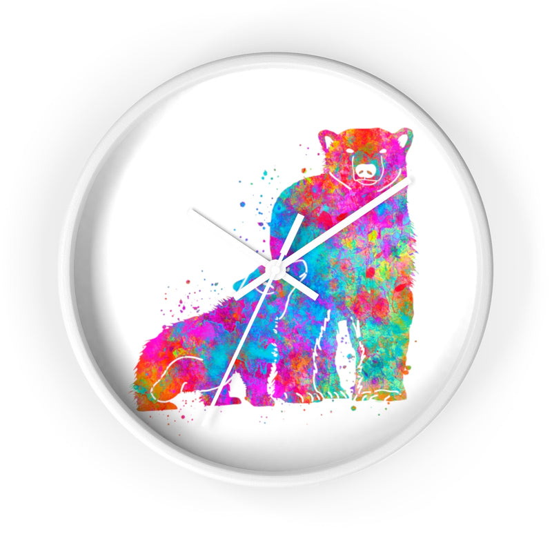 Watercolor Bear Family Wall Clock - Zuzi's