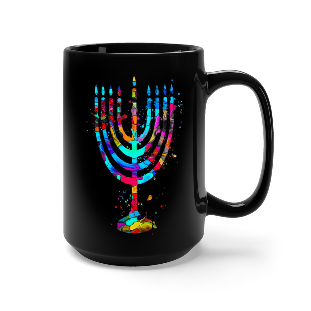 Menorah Black Mug 15oz - Zuzi's