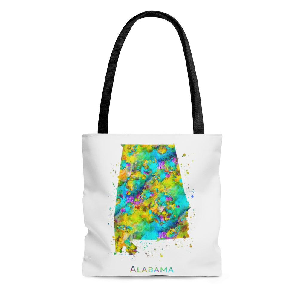 Watercolor Alabama Map Tote Bag - Zuzi's