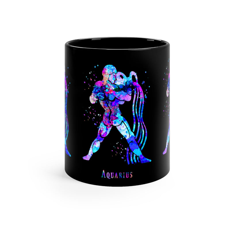 Aquarius Zodiac Sign Black Mug 11oz - Zuzi's