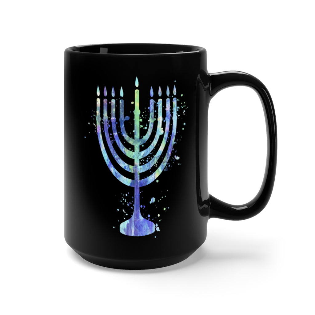 Menorah Black Mug 15oz - Zuzi's