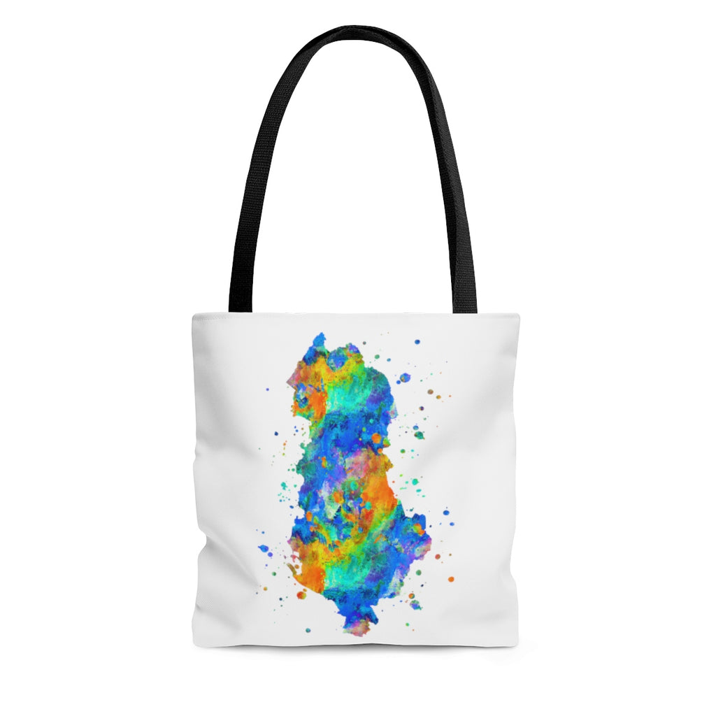 Watercolor Albania  Map Tote Bag - Zuzi's