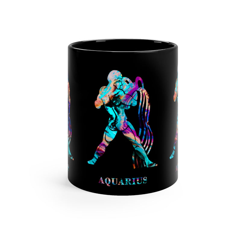 Aquarius Zodiac Sign Black Mug 11oz - Zuzi's