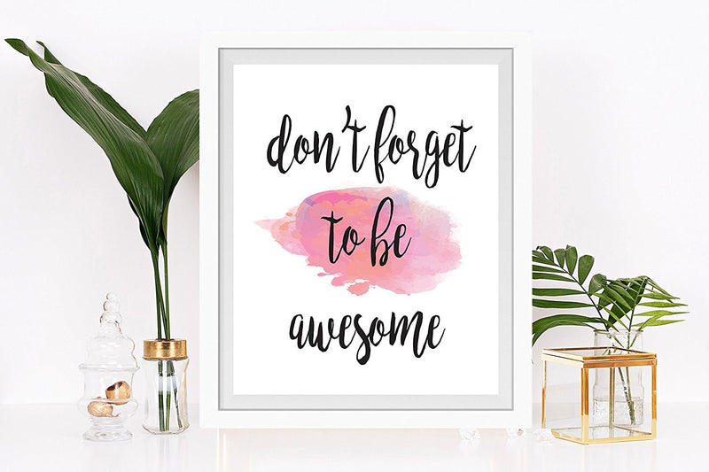 Don't Forget To Be Awesome Quote Art Print - Unframed - Zuzi's