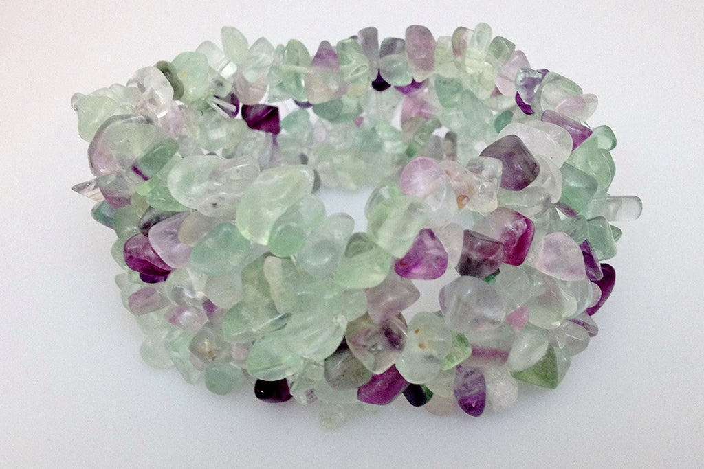 Natural Chip Green Fluorite Stretch Bracelet - Zuzi's