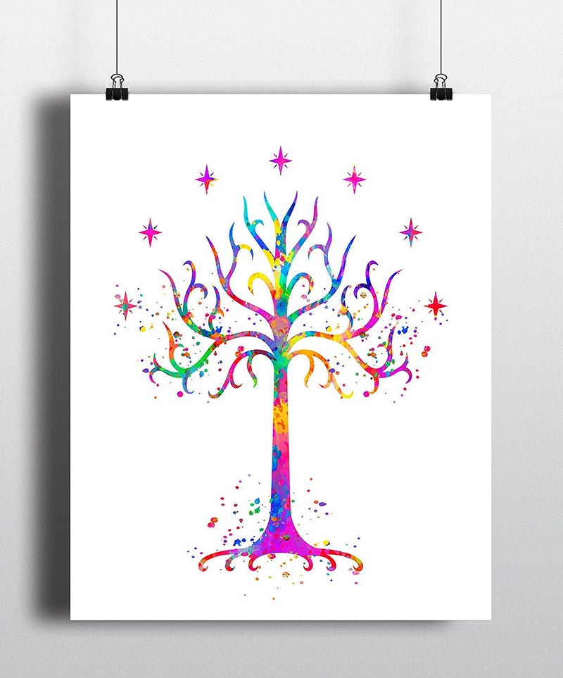 Tree of Gondor Watercolor Art Print - Unframed - Zuzi's