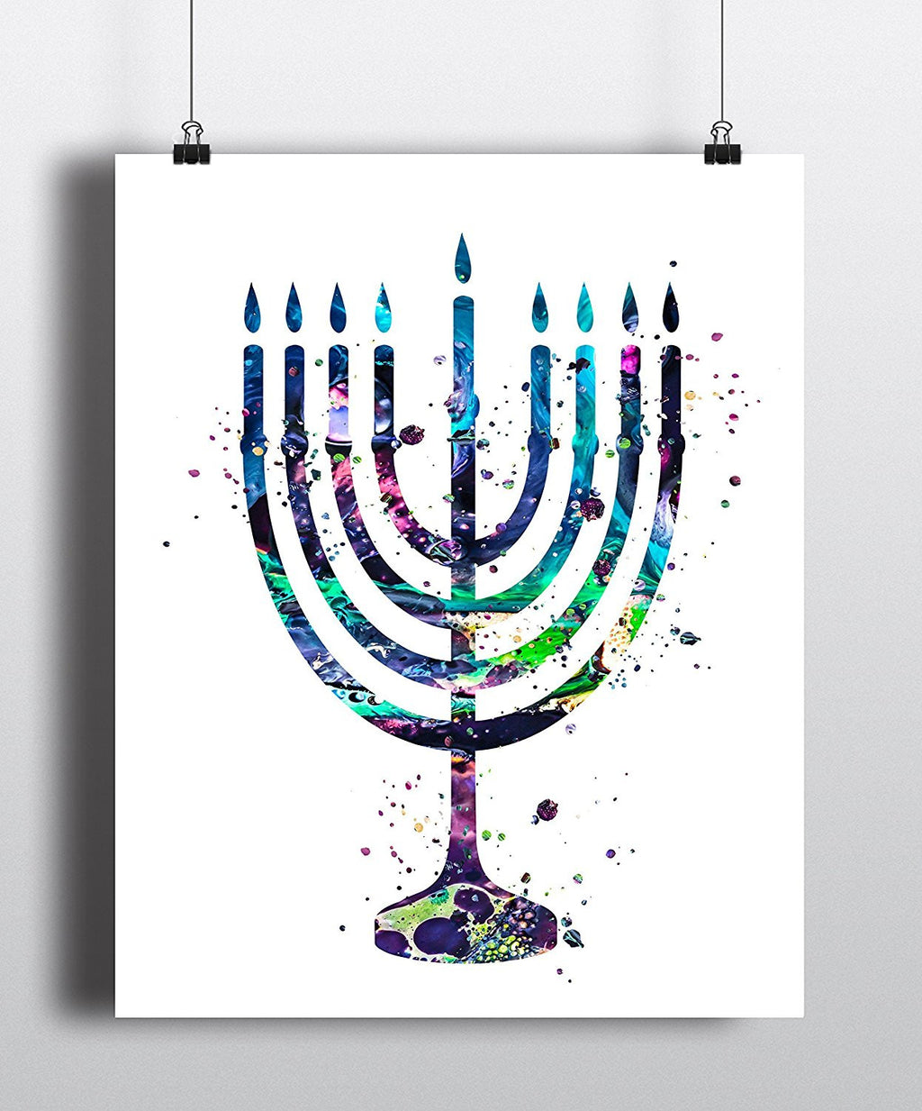 Menorah Watercolor Art Print - Unframed - Zuzi's