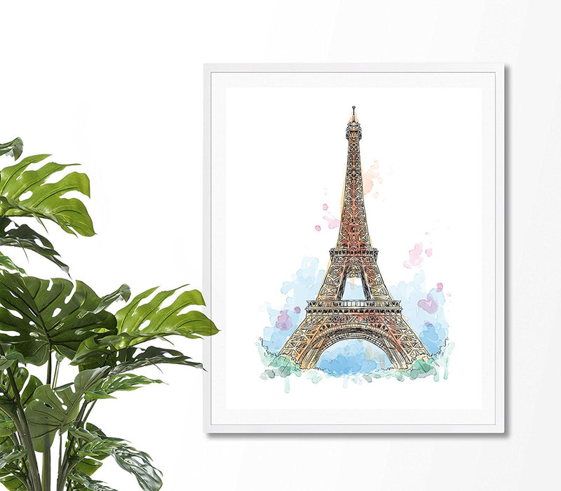 Eiffel Tower Watercolor Art Print - Unframed - Zuzi's