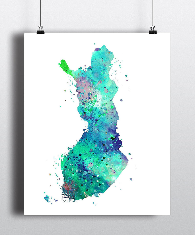 Finland Map Art Print - Unframed - Zuzi's