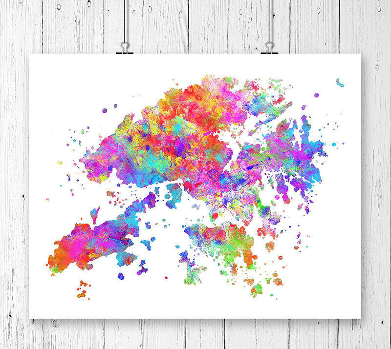 Hong Kong Map Art Print - Unframed - Zuzi's