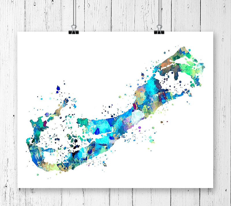 Bermuda Map Art Print - Unframed - Zuzi's