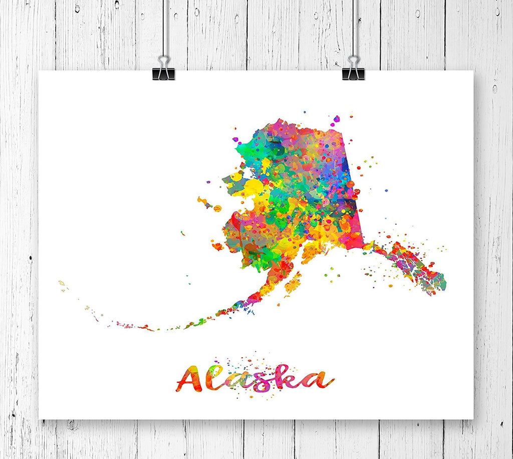 Alaska Map Art Print - Unframed - Zuzi's