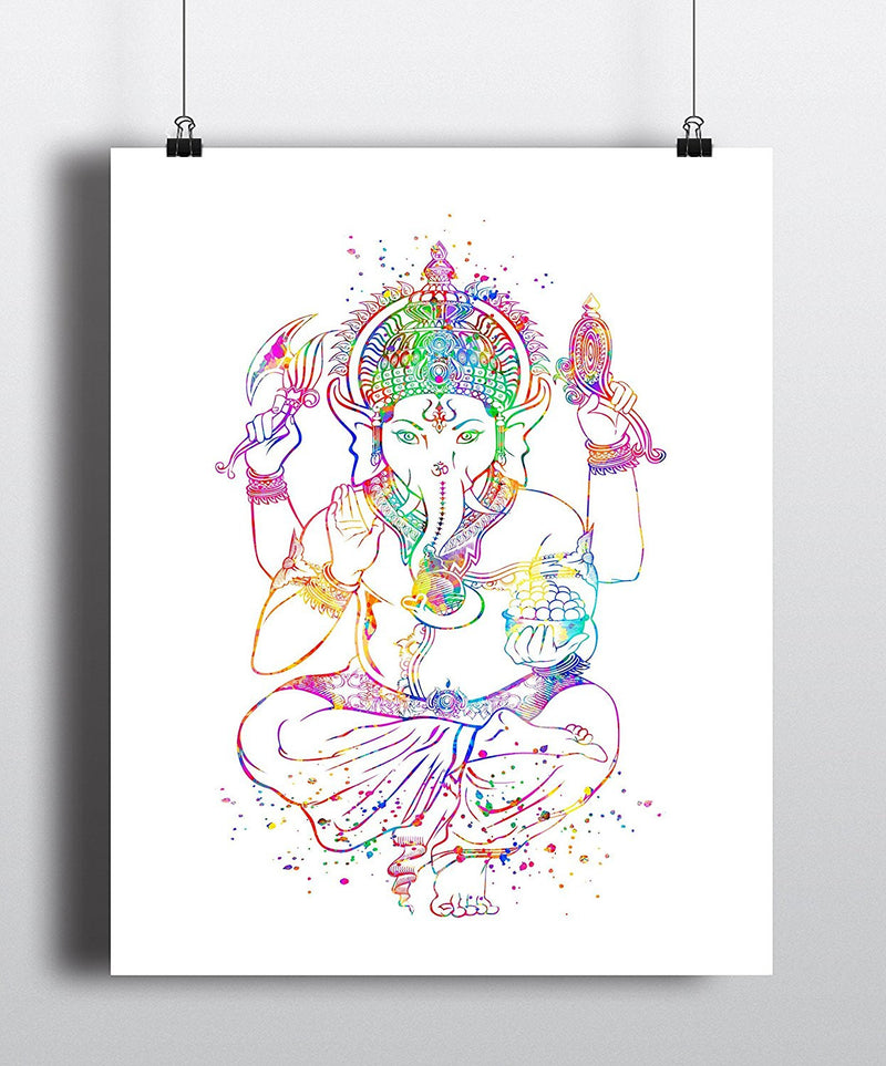 Ganesha Watercolor Art Print - Unframed - Zuzi's
