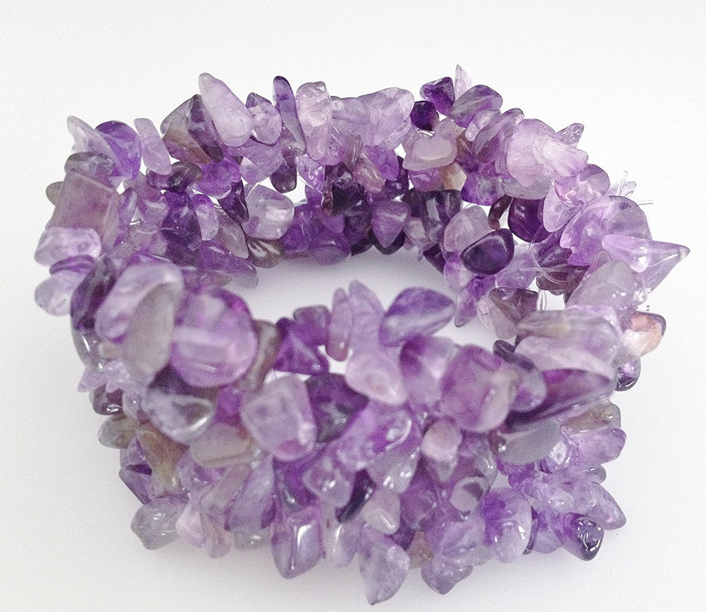 Natural Chip Amethyst Stretch Bracelet - Zuzi's