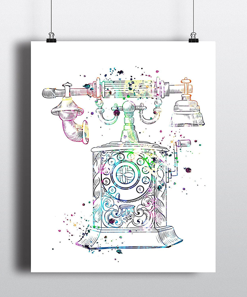 Vintage Telephone Watercolor Art Print - Unframed - Zuzi's