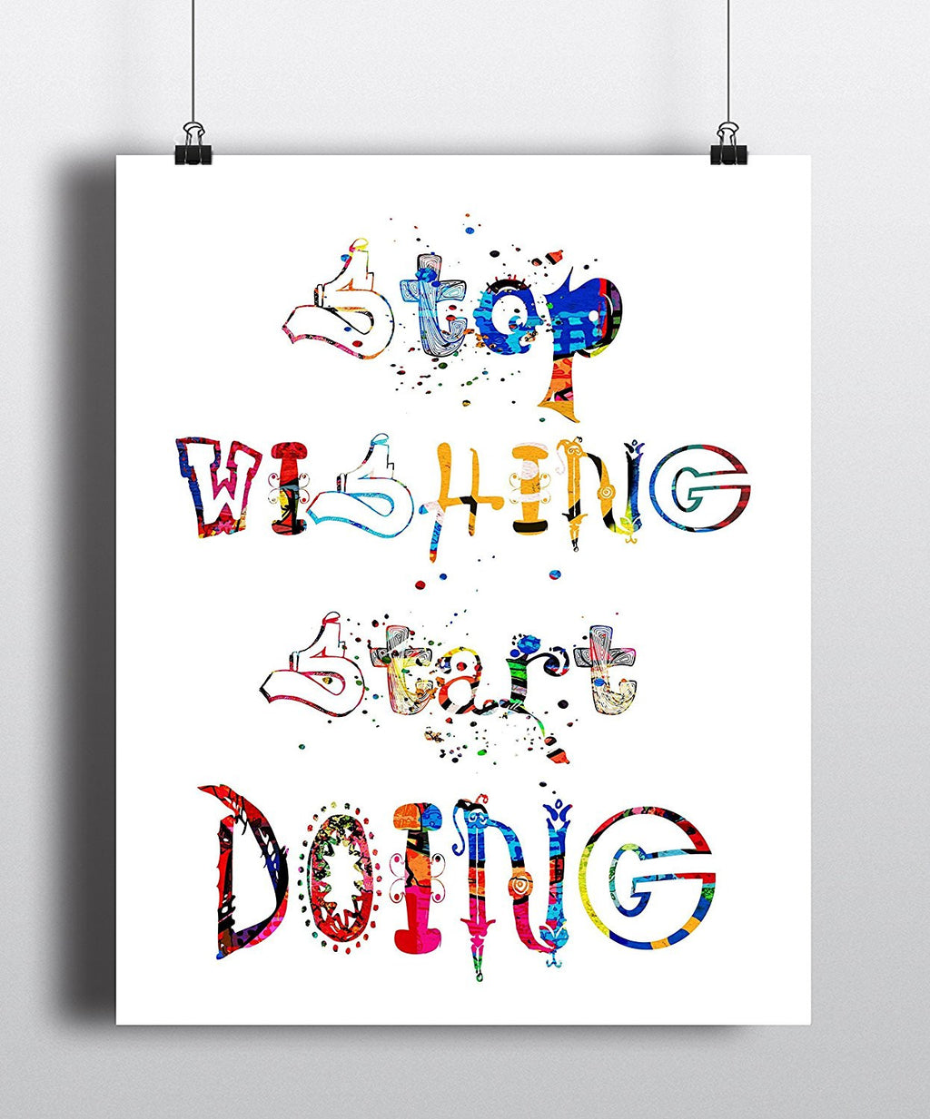 Stop Wishing Start Doing Quote Art Print - Unframed - Zuzi's