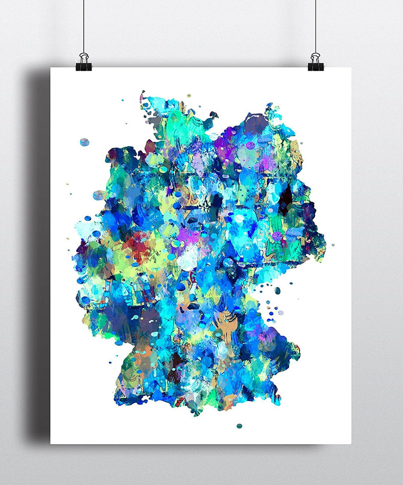 Germany Map Art Print - Unframed - Zuzi's