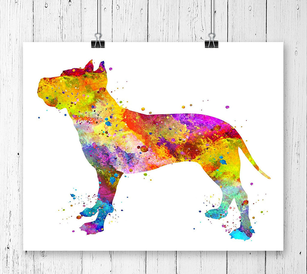 American Staffordshire Terrier Watercolor Art Print - Unframed - Zuzi's