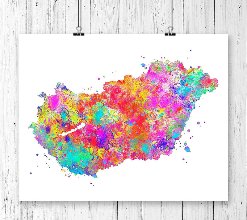 Hungary Map Art Print - Unframed - Zuzi's