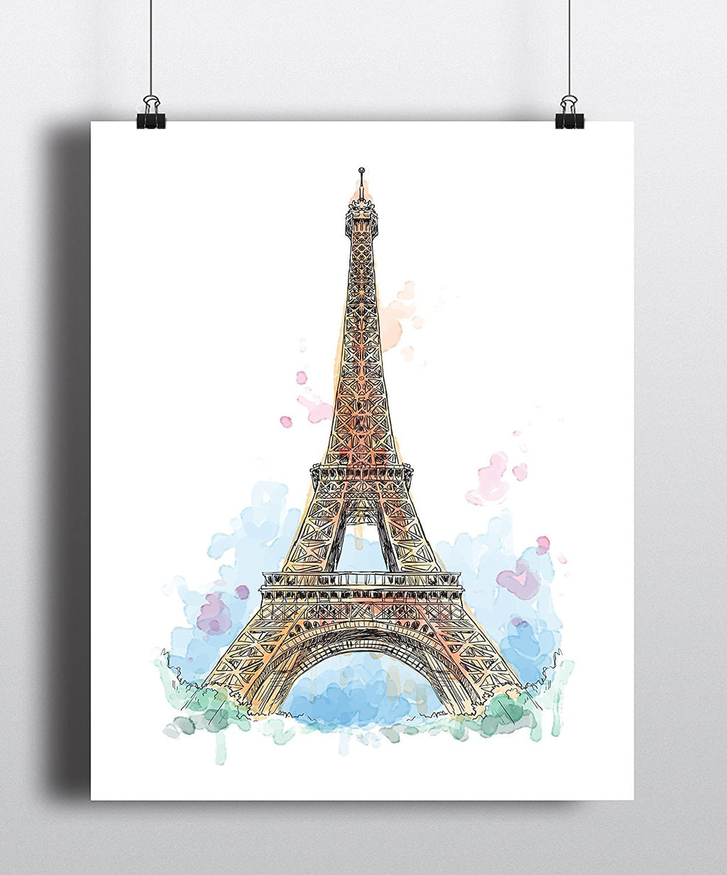 Eiffel Tower Watercolor Art Print - Unframed - Zuzi's