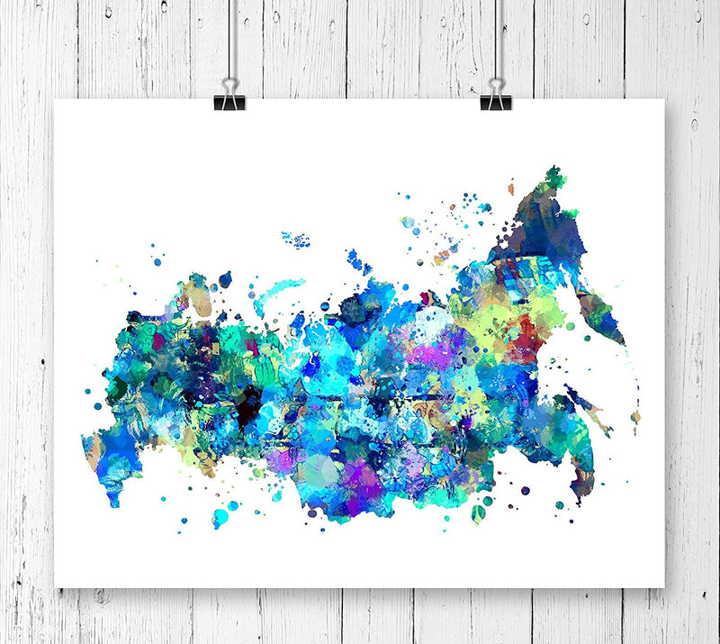 Russia Map Art Print - Unframed - Zuzi's