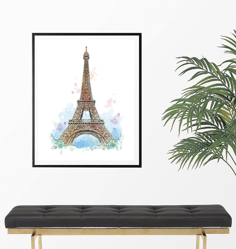 Eiffel Tower Watercolor Art Print - Unframed - Zuzi's