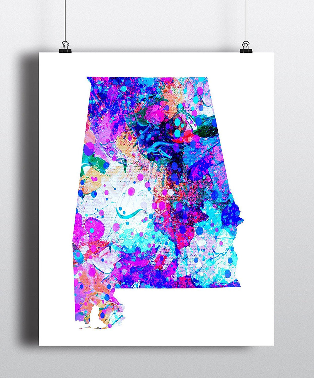 Alabama Map Art Print - Unframed - Zuzi's