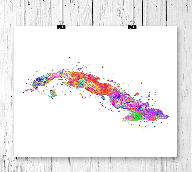 Cuba Map Art Print- Unframed - Zuzi's