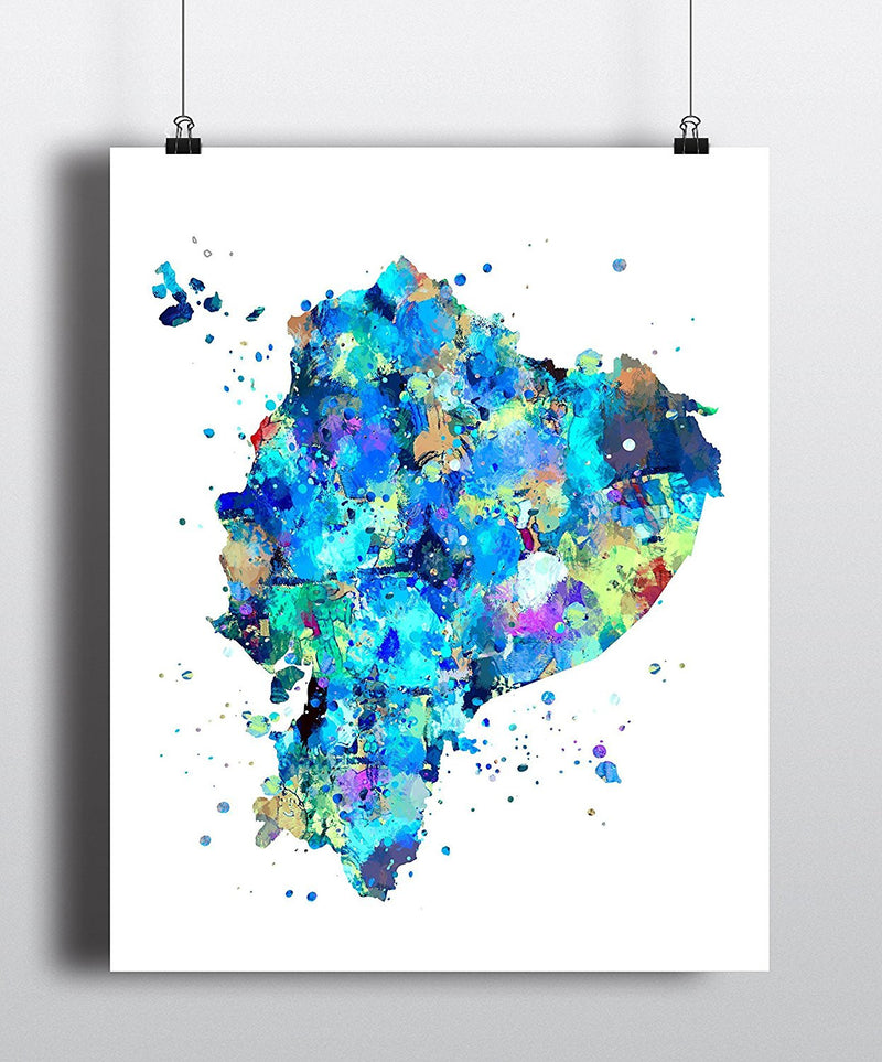 Ecuador Map Art Print - Unframed - Zuzi's