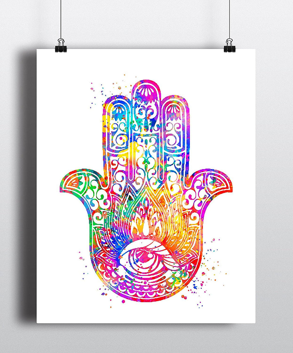 Hamsa Hand Watercolor Art Print - Unframed - Zuzi's