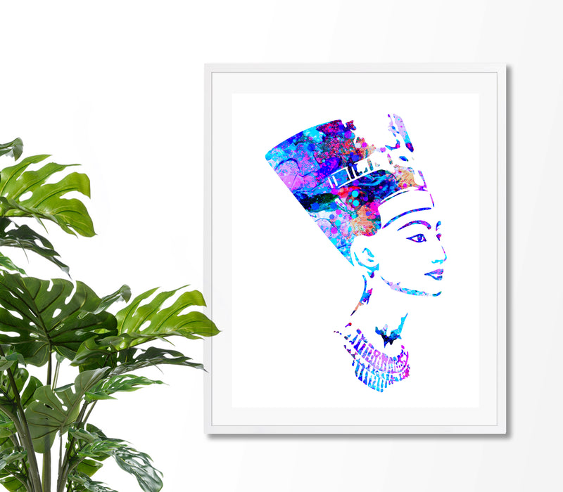 Queen Nefertiti Watercolor Art Print - Unframed - Zuzi's