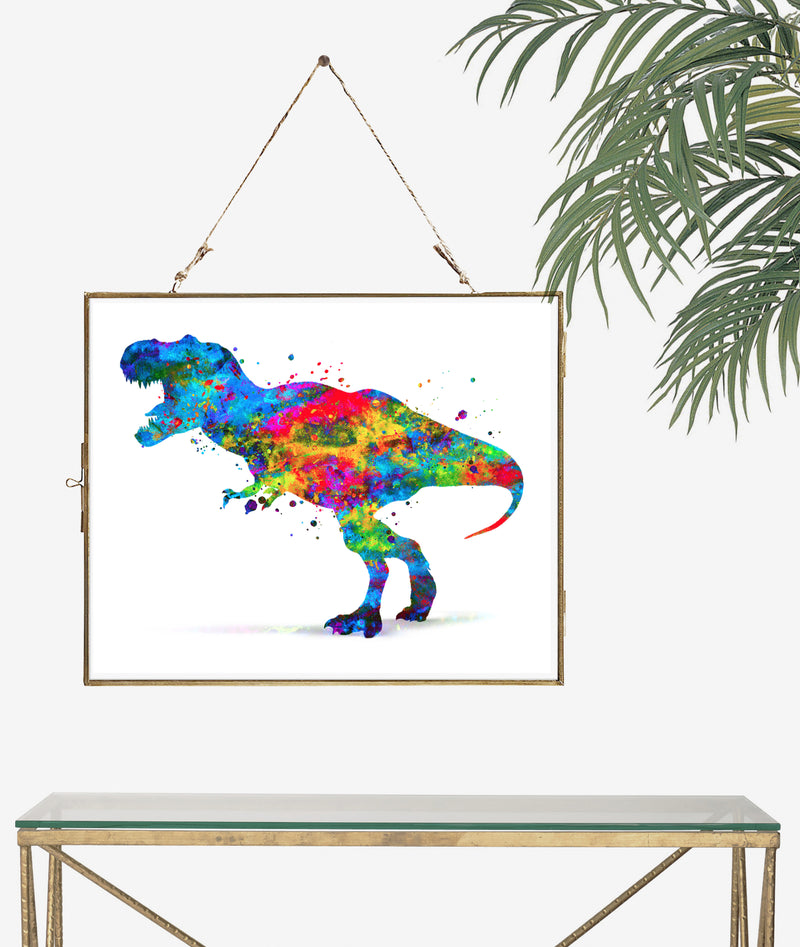T-Rex Dinosaur Watercolor Art Print - Unframed - Zuzi's