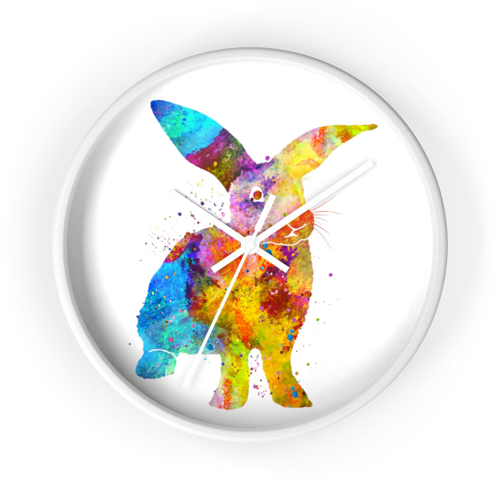 Watercolor Bunny Rabbit Wall Clock - Zuzi's