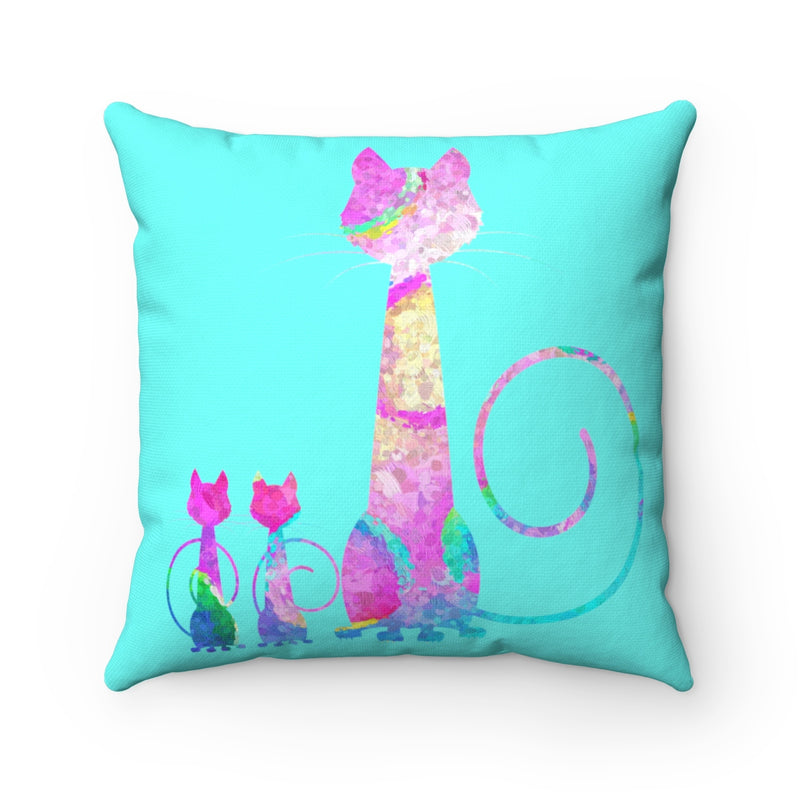 Abstract Cats Square Pillow - Zuzi's
