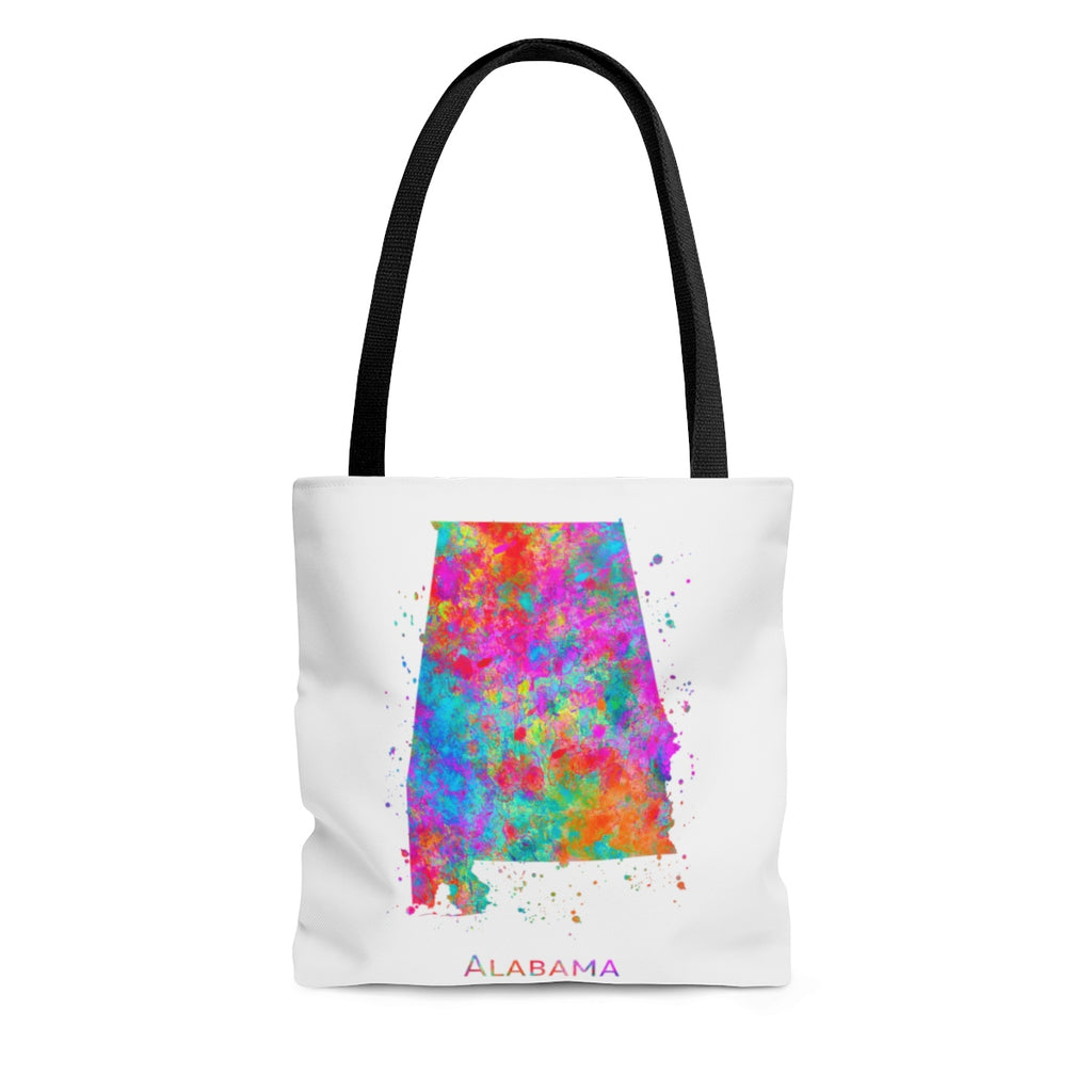 Watercolor Alabama Map Tote Bag - Zuzi's