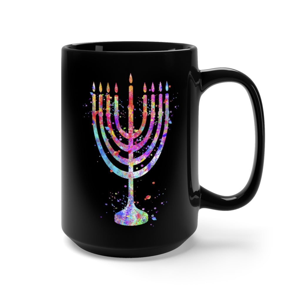 Menorah Black Mug 15oz - Zuzi's