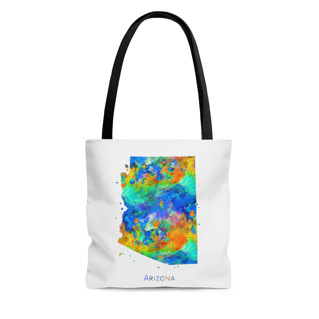 Watercolor Arizona  Map Tote Bag - Zuzi's