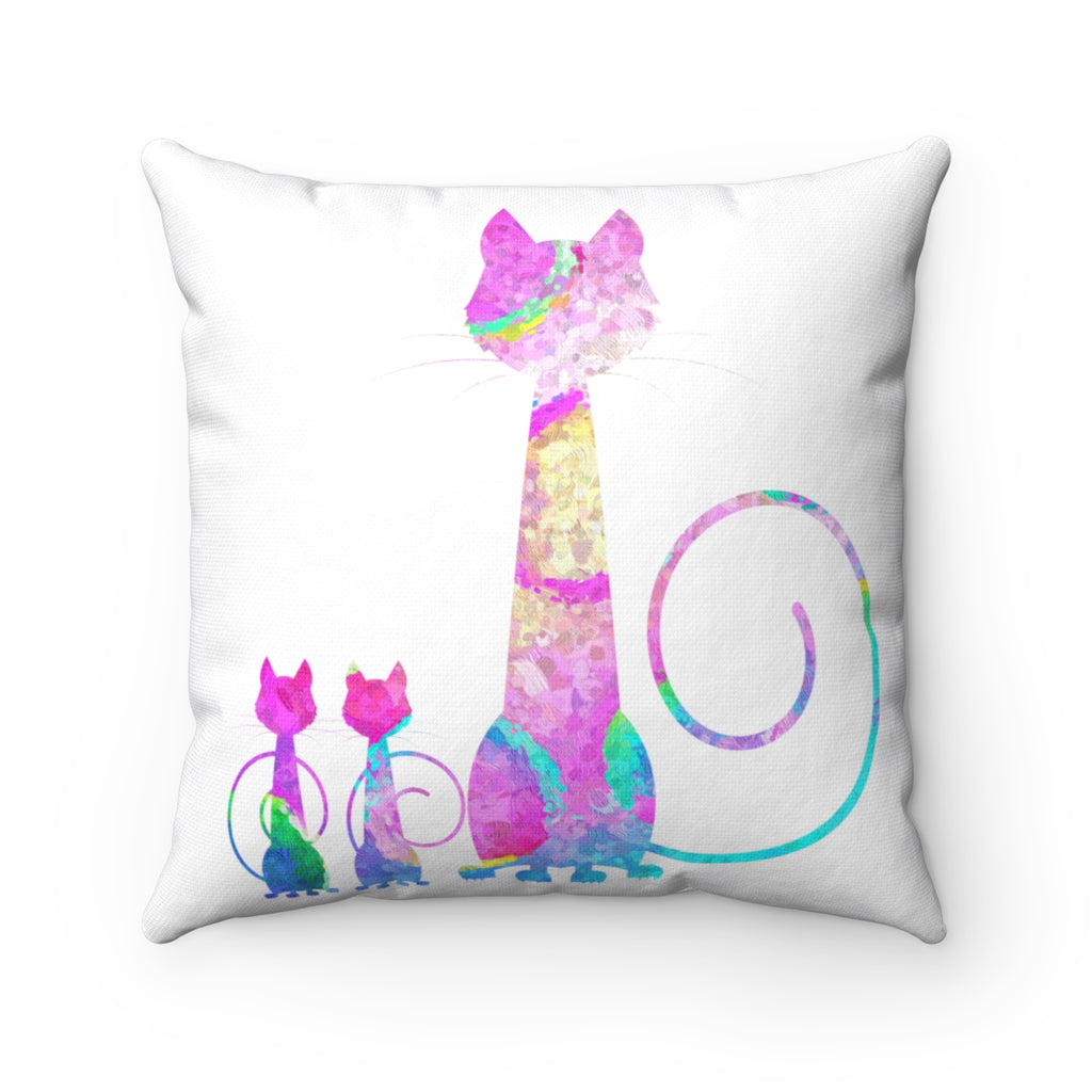 Abstract Cats Square Pillow - Zuzi's