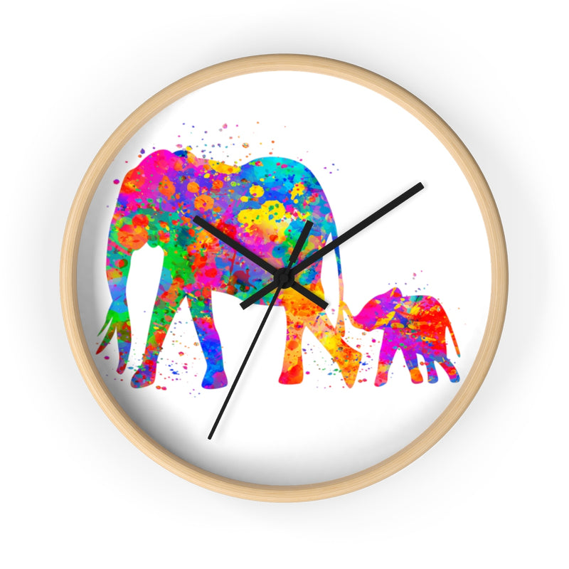 Watercolor Elephants Wall Clock - Zuzi's